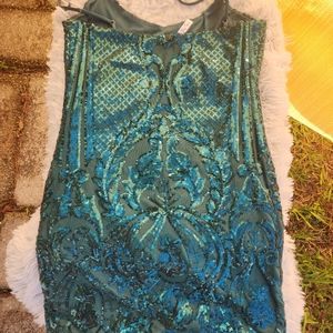 Lucy in the sky 💚Gorgeous dress with Sequins, Adult Large, Green